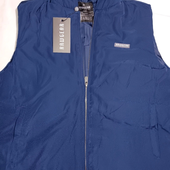 RAWGEAR WOMENS SMALL  Insulated Zip Front Puffer Hoodie Vest Navy Double Zipper - Picture 3 of 9